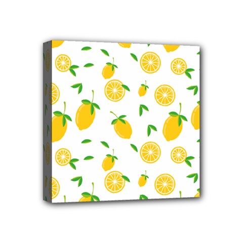Illustrations Lemon Citrus Fruit Yellow Mini Canvas 4  X 4  (stretched) by anzea