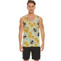 Bees Pattern Honey Bee Bug Honeycomb Honey Beehive Men s Wide Collar Tank Top View1