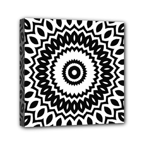 Circular Concentric Radial Symmetry Abstract Mini Canvas 6  X 6  (stretched) by Proyonanggan