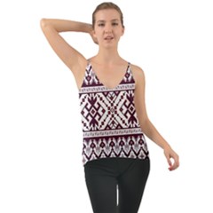 Illustration Ukrainian Folk Seamless Pattern Ornament Chiffon Cami by Proyonanggan