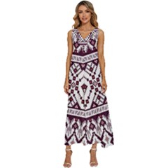 Illustration Ukrainian Folk Seamless Pattern Ornament V-neck Sleeveless Loose Fit Overalls by Proyonanggan