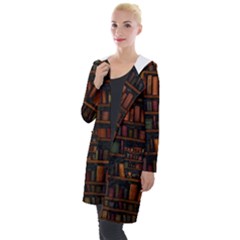Books Library Hooded Pocket Cardigan by Ket1n9