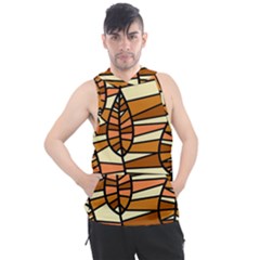 Autumn Leaf Mosaic Seamless Men s Sleeveless Hoodie by Hannah976