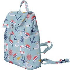 Nautical Marine Symbols Seamless Pattern Buckle Everyday Backpack by Hannah976