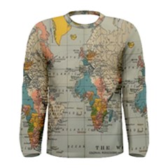 Vintage World Map Men s Long Sleeve T-shirt by Loisa77