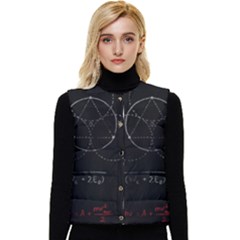 Math Board Circuit Circuits Computer Shield Tech Technology Women s Button Up Puffer Vest by Loisa77