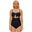 Math Board Circuit Circuits Computer Shield Tech Technology Knot Front One-Piece Swimsuit View1