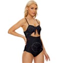Math Board Circuit Circuits Computer Shield Tech Technology Knot Front One-Piece Swimsuit View3