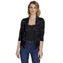 Math Board Circuit Circuits Computer Shield Tech Technology Women s Draped Front 3/4 Sleeve Shawl Collar Jacket View1