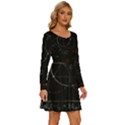 Math Board Circuit Circuits Computer Shield Tech Technology Long Sleeve Wide Neck Velvet Dress View3