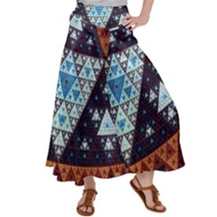 Fractal Triangle Geometric Abstract Pattern Women s Satin Palazzo Pants by Cemarart
