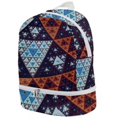 Fractal Triangle Geometric Abstract Pattern Zip Bottom Backpack by Cemarart