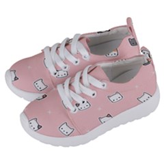 Cute Cat Cartoon Doodle Seamless Pink Pattern Kids  Lightweight Sports Shoes by Grandong