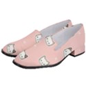 Cute Cat Cartoon Doodle Seamless Pink Pattern Women s Classic Loafer Heels View2