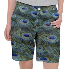 Peacock Feathers Details Women s Pocket Shorts by Loisa77