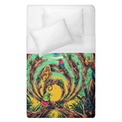Monkey Tiger Bird Parrot Forest Jungle Style Duvet Cover (single Size) by Grandong