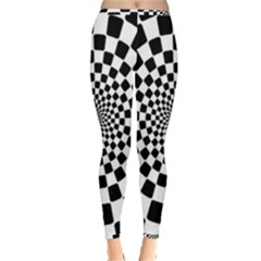 Geomtric Pattern Illusion Shapes Inside Out Leggings by Grandong