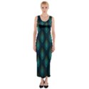 Peacock Texture 3d Pattern Peacock Texture Fitted Maxi Dress View1