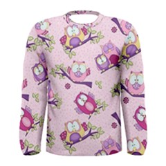 Owls Bird Animal Pattern Men s Long Sleeve T-shirt by Loisa77