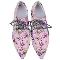 Owls Bird Animal Pattern Pointed Oxford Shoes by Loisa77