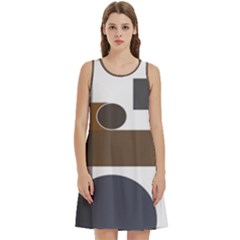 Background Wallpaper Abstract Round Neck Sleeve Casual Dress With Pockets by Ravend