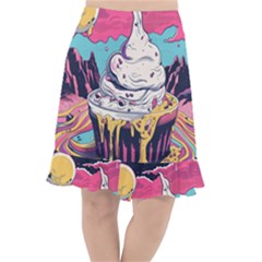 Dessert Chocolate Cream Fishtail Chiffon Skirt by Loisa77