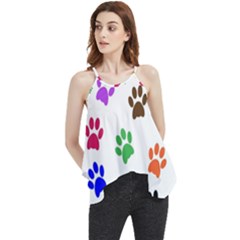 Pawprints Paw Prints Paw Animal Flowy Camisole Tank Top by Apen