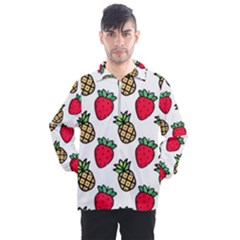 Strawberries Pineapples Fruits Men s Half Zip Pullover by Loisa77