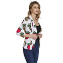 Strawberries Pineapples Fruits Women s One-Button 3/4 Sleeve Short Jacket View3