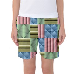 Patchwork Tile Pattern Mosaic Women s Basketball Shorts by Loisa77