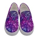 Purple Violet Glitter Galaxy Nebula Space Pattern Women s Canvas Slip Ons View1