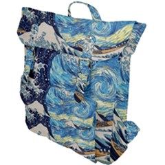 The Great Wave Of Kanagawa Painting Buckle Up Backpack by Perong