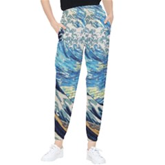 The Great Wave Of Kanagawa Painting Women s Tapered Pants by Perong