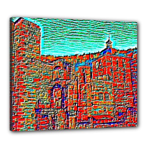 Graffiti House Canvas 24  X 20  (framed) by tunjiolaseni