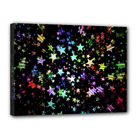 Christmas-star-gloss-lights-light Canvas 16  X 12  (stretched) by Grandong