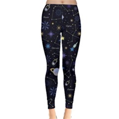 Starry Night  Space Constellations  Stars  Galaxy  Universe Graphic  Illustration Everyday Leggings  by Grandong