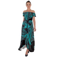Angry Male Lion Predator Carnivore Off Shoulder Open Front Chiffon Dress by Ndabl3x