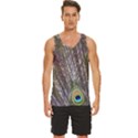Peacock Bird Feathers Plumage Peacock Men s Wide Collar Tank Top View1