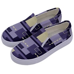Pattern Design Abstract Lilac Kids  Canvas Slip Ons by Perong