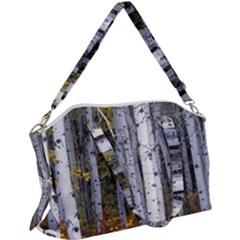 White Birch Trees Autumn Canvas Crossbody Bag by Perong