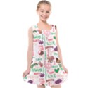 Power Love Pattern Texture Seamless Peace Kids  Cross Back Dress View1