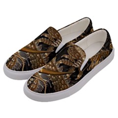 Japanese Dragon Pentagram Men s Canvas Slip Ons by Perong