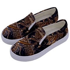 Japanese Dragon Pentagram Kids  Canvas Slip Ons by Perong