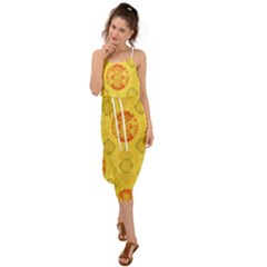 Art Pattern Design Background Waist Tie Cover Up Chiffon Dress by Perong