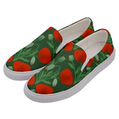 Poppy Fierce Wolf Poppies Bud Men s Canvas Slip Ons by Perong
