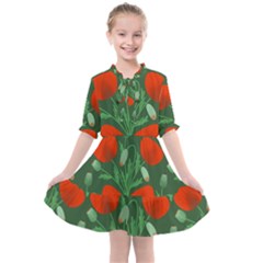 Poppy Fierce Wolf Poppies Bud Kids  All Frills Chiffon Dress by Perong