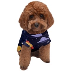 Cosmos Rocket Spaceship Ufo Dog T-shirt by Salmanaz77
