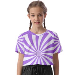 Spiral Vortex Rays Lavender Swirl Purple Kids  Basic T-shirt by Salmanaz77