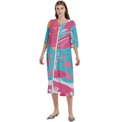 Background Abstract Women s Cotton 3/4 Sleeve Nightgown by Salmanaz77