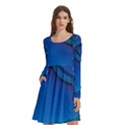 Background Colour Template Contrast Long Sleeve Knee Length Skater Dress With Pockets View1